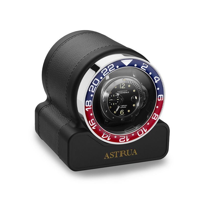 Scatola Del Tempo Rotor One Sport Pelle Grana Dollaro Grigio Ghiera Blu/Rossa  