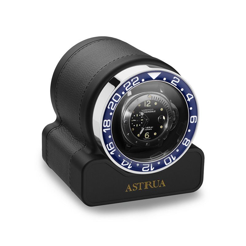 Scatola Del Tempo Rotor One Sport Pelle Grana Dollaro Grigio Ghiera Blu  