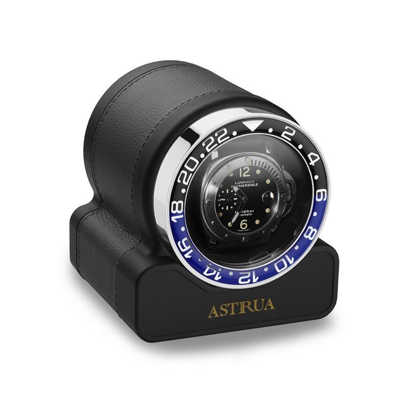 SCATOLA DEL TEMPO Rotor One Sport Pelle Grana Dollaro Grigio Ghiera Blu/Nera  