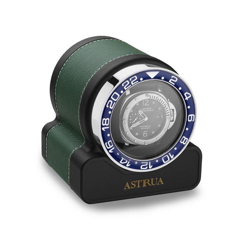 Scatola Del Tempo Rotor One Sport Pelle Grana Dollaro Verde Ghiera Blu  