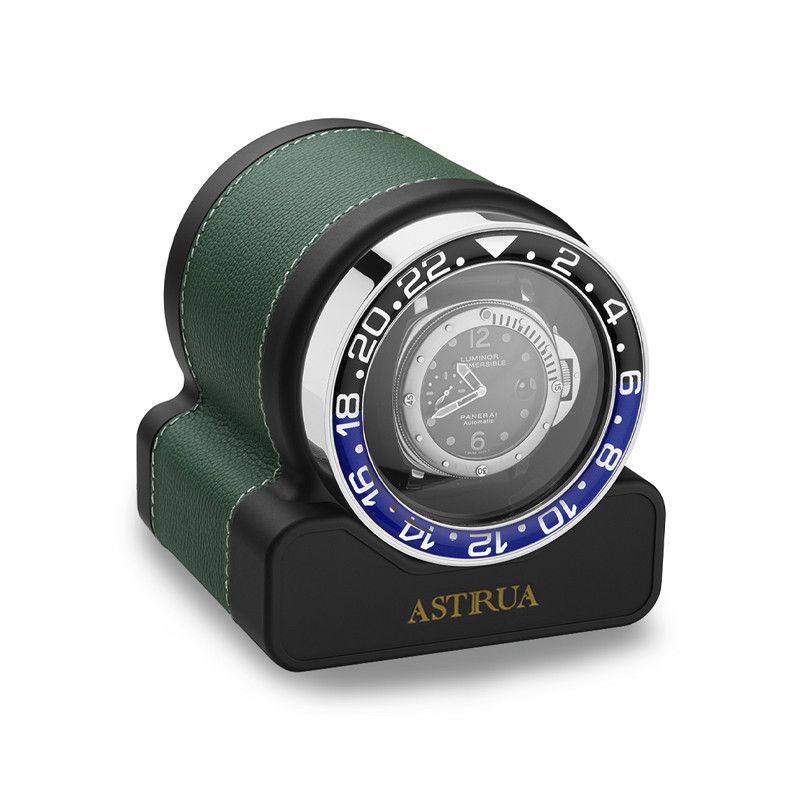 SCATOLA DEL TEMPO Rotor One Sport Pelle Grana Dollaro Verde Ghiera Blu/Nera  