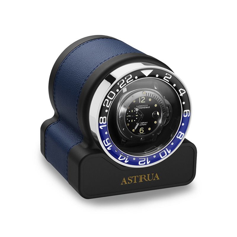 SCATOLA DEL TEMPO Rotor One Sport Pelle Grana Dollaro Blu Ghiera Blu/Nera  