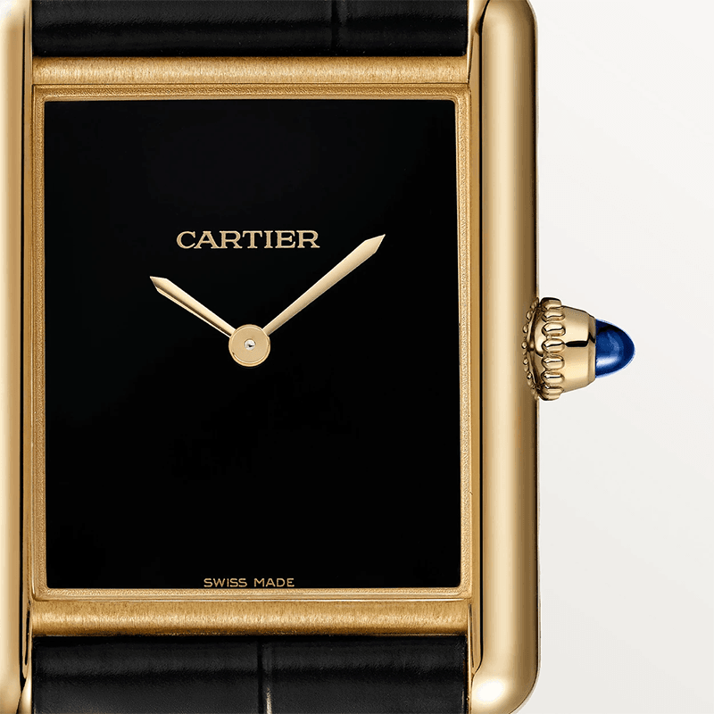 CARTIER Tank Louis Cartier Modello Grande, Oro Giallo, Pelle 33.7 x 25.5 MM WGTA0091