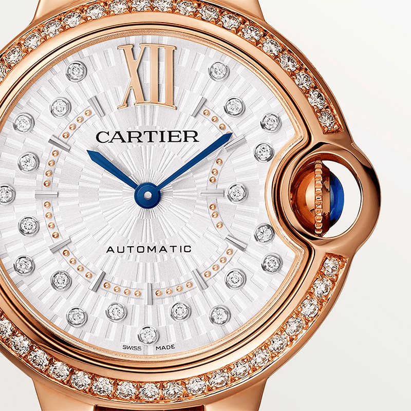 CARTIER Ballon Bleu De Cartier, Oro Rosa, Pelle, Diamanti 33 MM WJBB0080