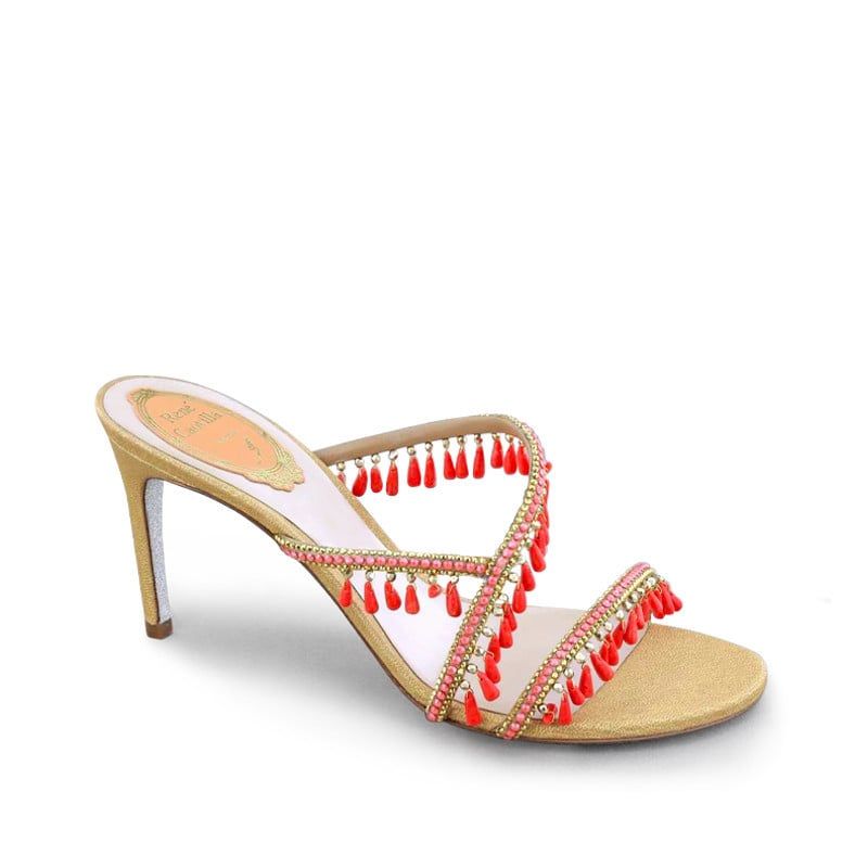 RENE CAOVILLA Janelle - Sandali Tacco Medio Oro  C11282-080-R0015071