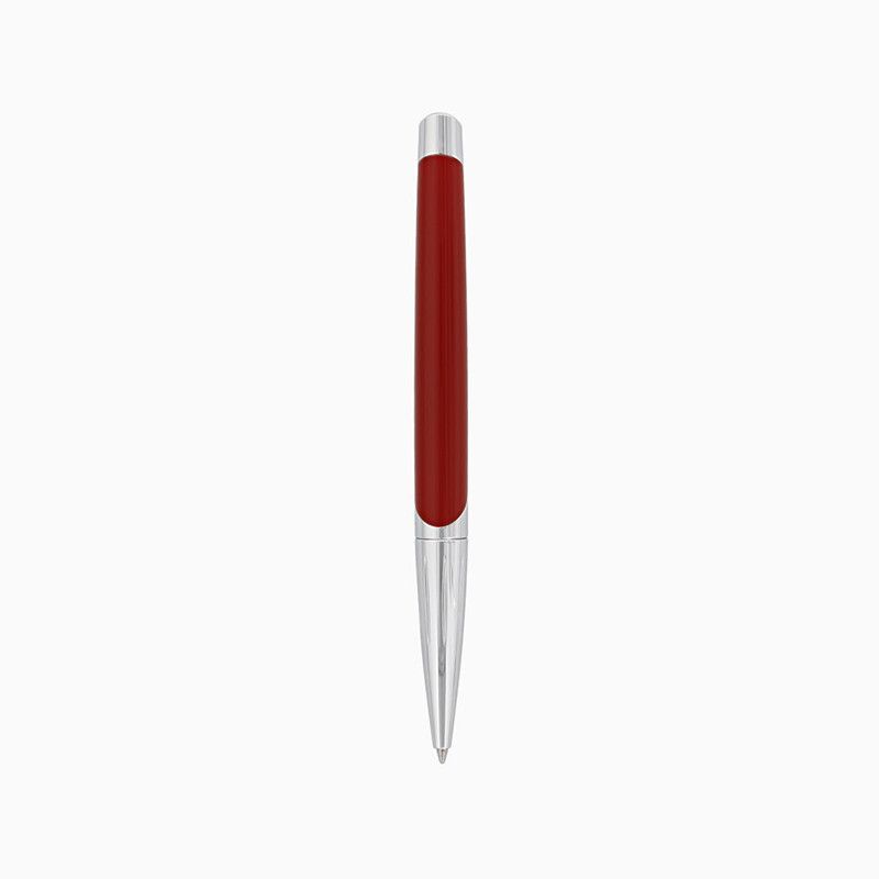 S. T. DUPONT Penna a Sfera Rosso Matte e Argentata  405739
