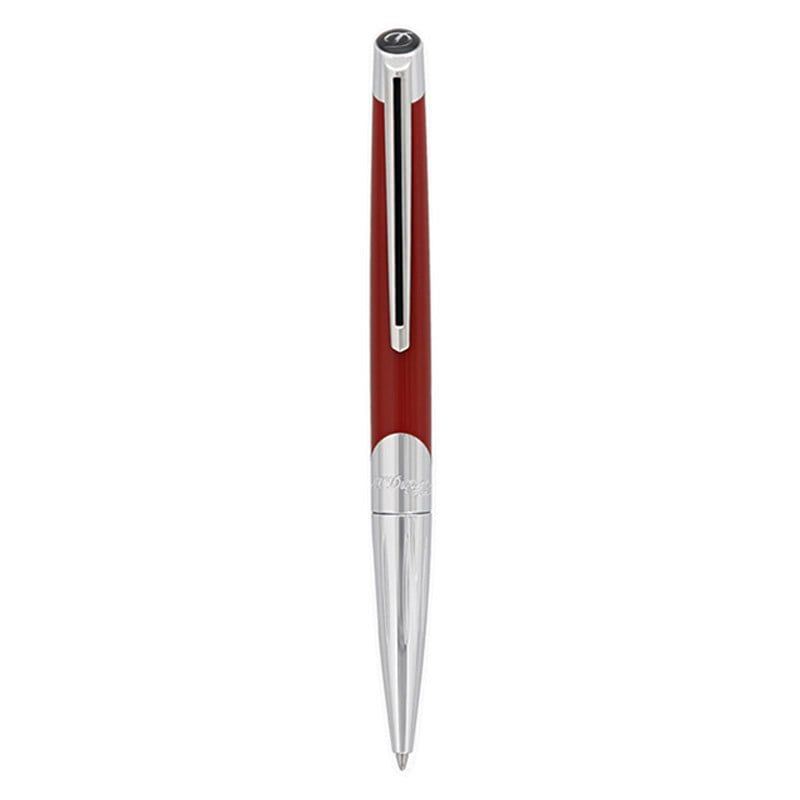 S. T. DUPONT Penna a Sfera Rosso Matte e Argentata  405739