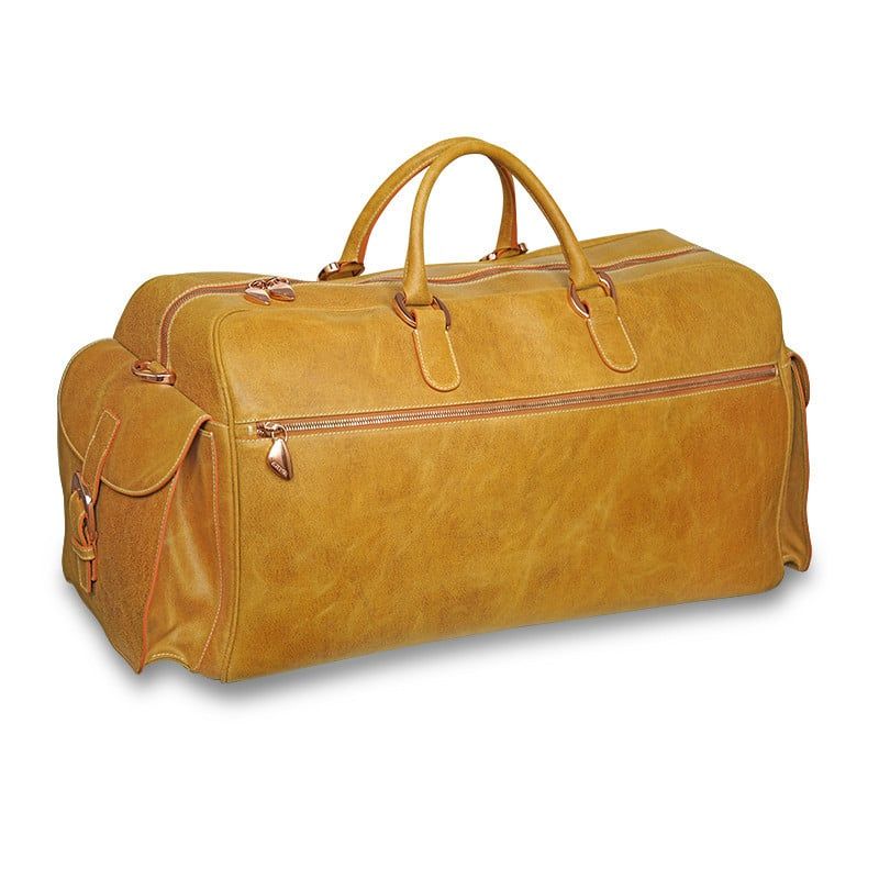 ASTRUA Creazioni Borsone In Pelle Vintage Ocra  Bv2Pv39-V371