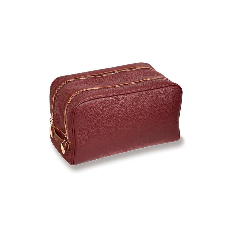 ASTRUA Creazioni Beauty Case In Pelle Grana Dollaro Cremisi  BC2PGD70-V302