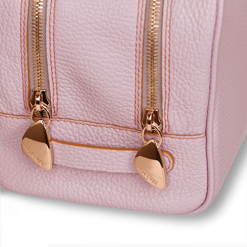 ASTRUA Creazioni Beauty Case In Pelle Grana Dollaro Cipria  BC2PGD58-V302