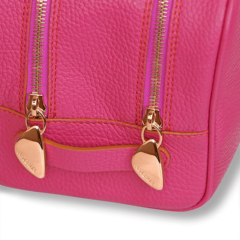 ASTRUA Creazioni Beauty Case In Pelle Grana Dollaro Orchidea  BC2PGD69-V302