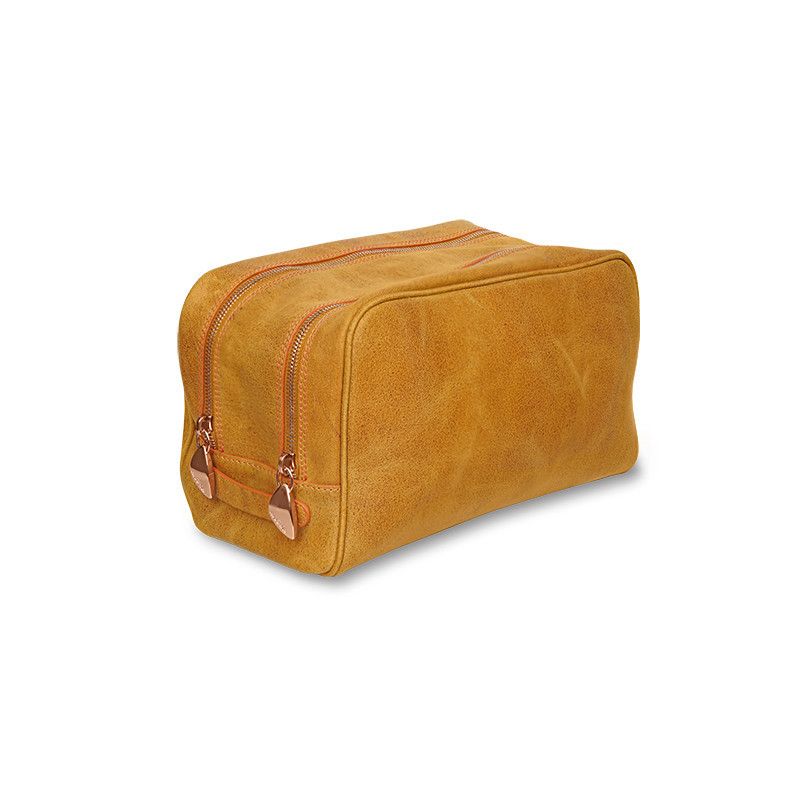 ASTRUA Creazioni Beauty Case In Pelle Vintage Ocra  BC2PV39-V302