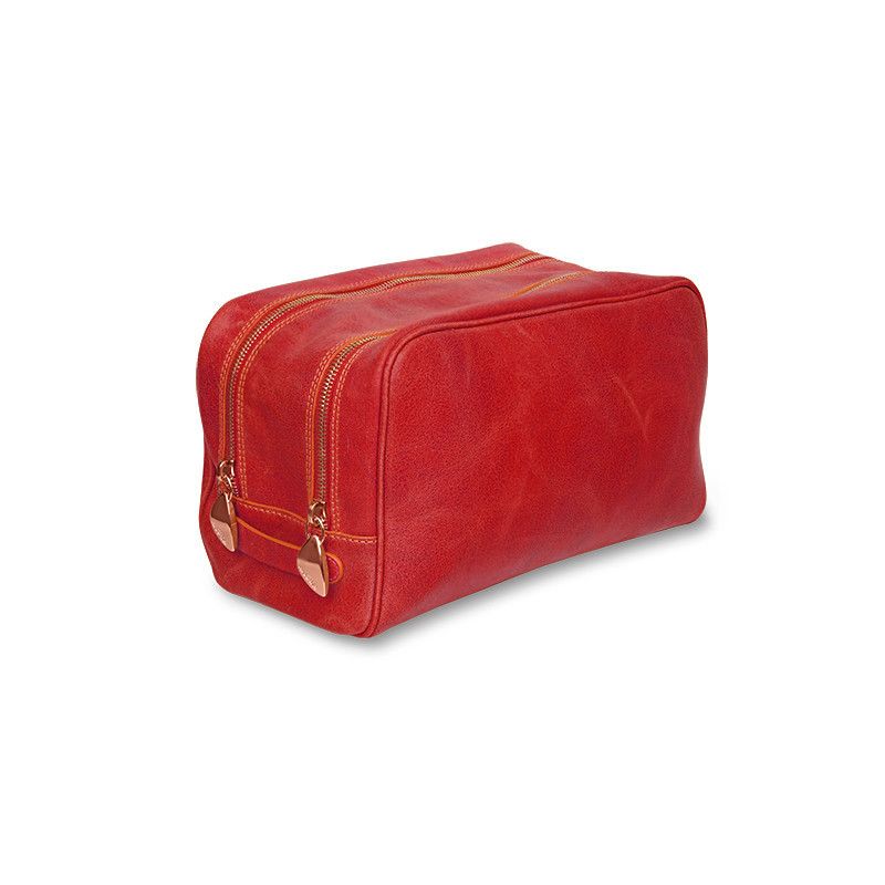 ASTRUA Creazioni Beauty Case In Pelle Vintage Rosso  BC2PV77-V302