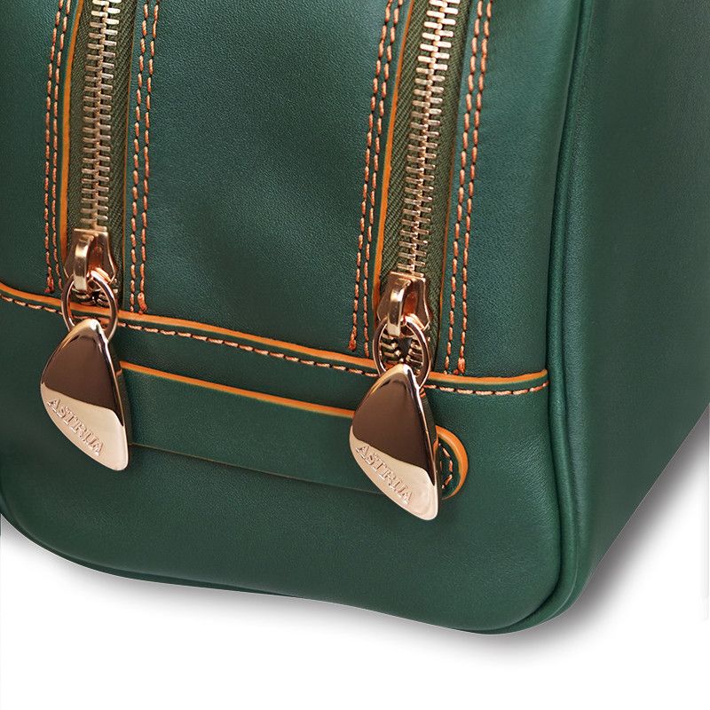 ASTRUA Creazioni Beauty Case In Pelle Vacchetta Verde  BC2VAC05-V302