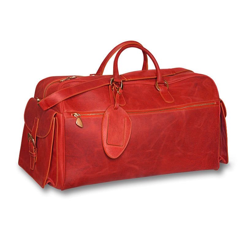 ASTRUA Creations Borsone In Pelle Vintage Rosso  Bv2Pv77-V371