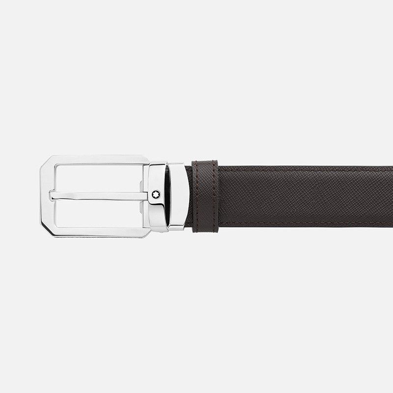 MONTBLANC Cintura Reversibile In Pelle Nera/Marrone  128759