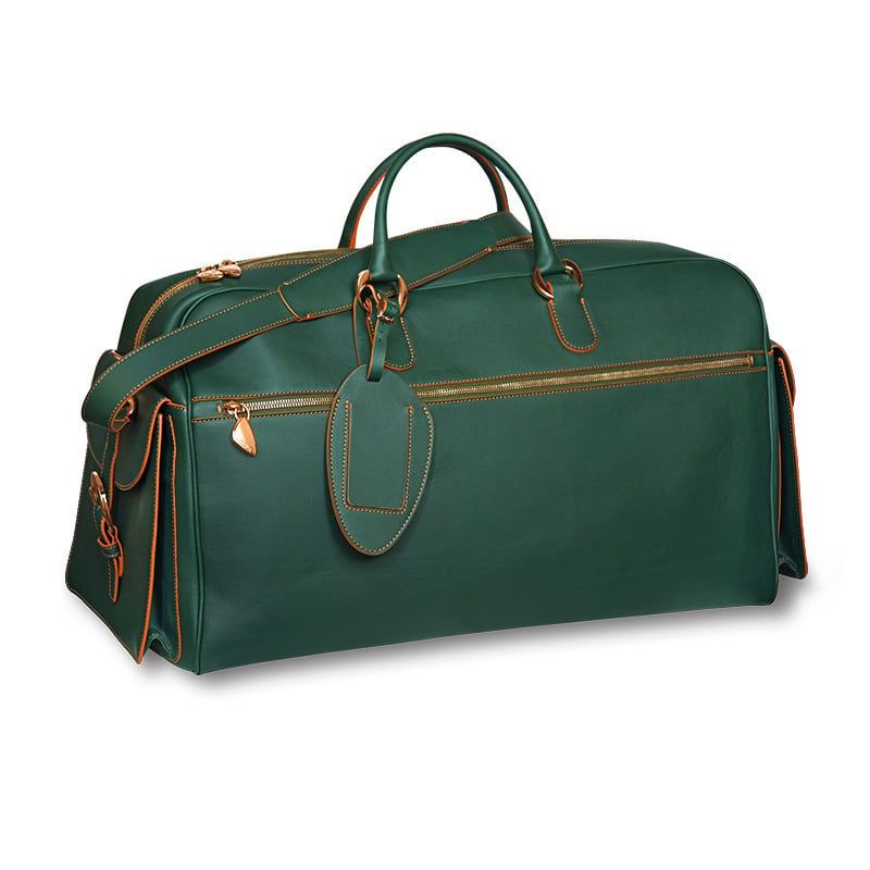 ASTRUA Creations Borsone In Pelle Vacchetta Verde  Bv2Vac05-V371