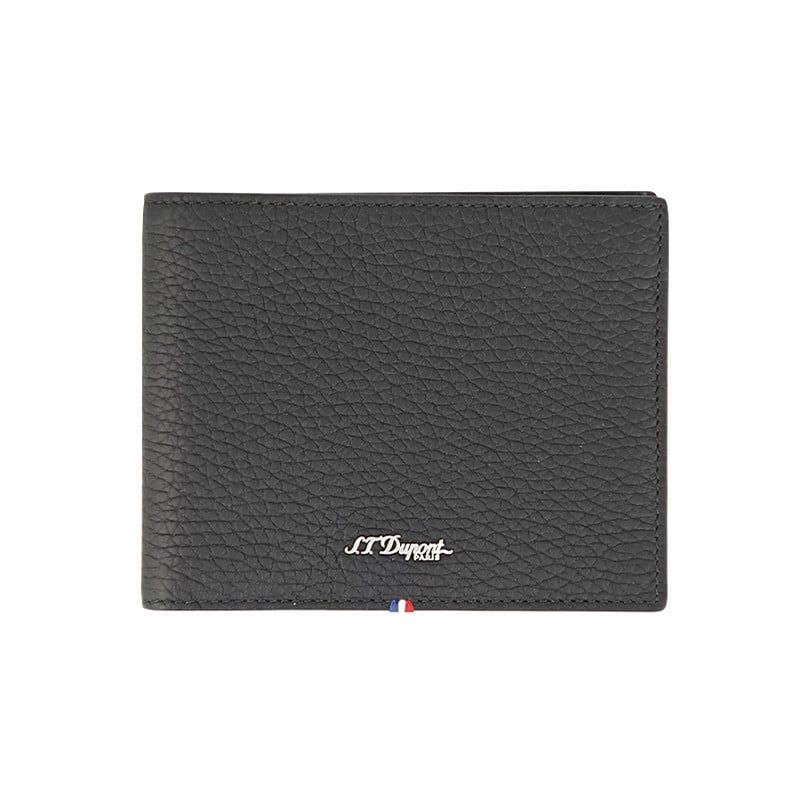 S. T. DUPONT Portafoglio Neo Capsule Pelle Martellata Nero e Blu Scuro  180342