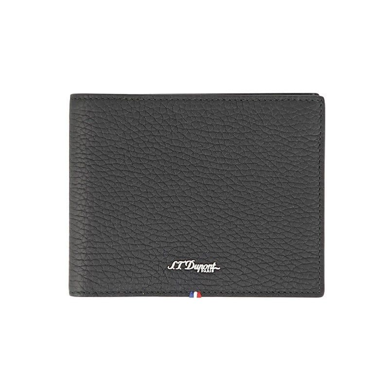 S. T. DUPONT Portafoglio Neo Capsule Pelle Martellata Nero e Verde Militare  180442
