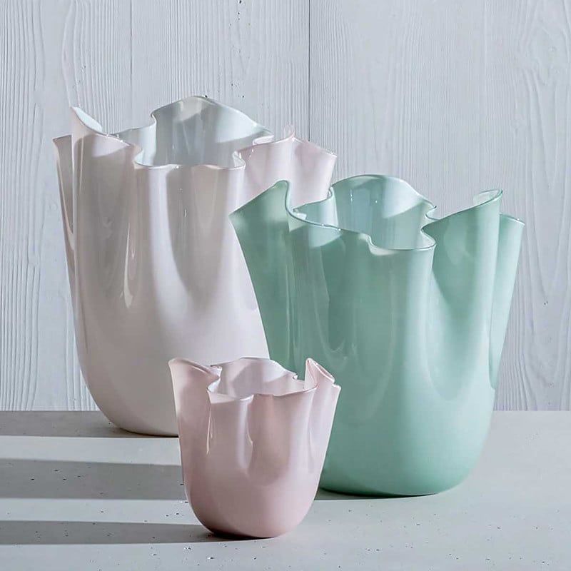 VENINI Vaso Fazzoletto Large Lattimo 23 CM - H 31 CM 700.00