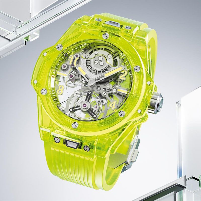 HUBLOT Big Bang Tourbillon Automatic Yellow Neon Saxem 44 MM 429.JY.0120.RT