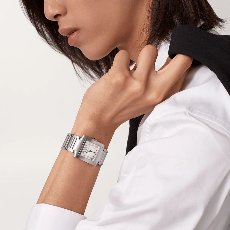 CARTIER Tank Française Modello Medio, Acciaio 32 X 27 MM WSTA0074
