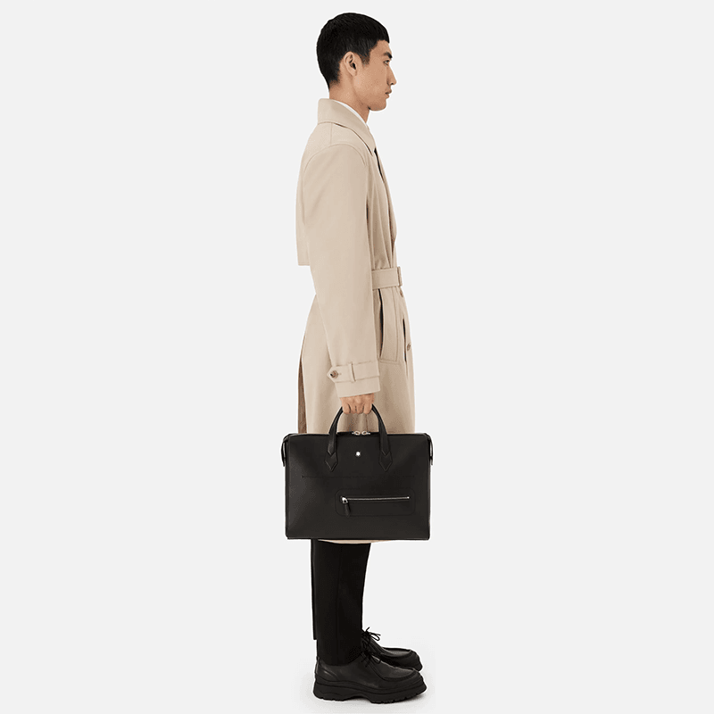 MONTBLANC Borsa Portadocumenti Sottile Meisterstück Selection Soft in Pelle Nera  130043