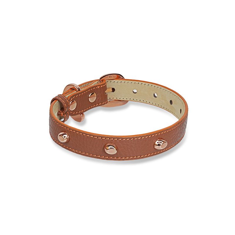 ASTRUA Creazioni Collare In Pelle Grana Dollaro Woody  CO2PGD87