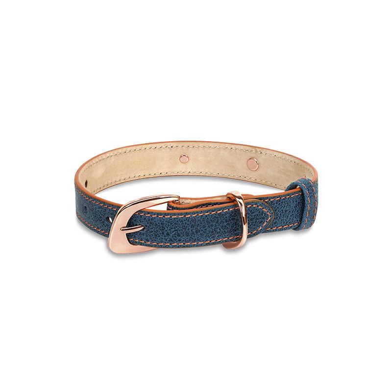 ASTRUA Creazioni Collare In Pelle Vintage Blu  CO2PV01