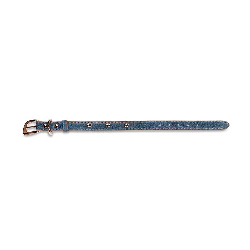 ASTRUA Creazioni Collare In Pelle Vintage Blu  CO2PV01