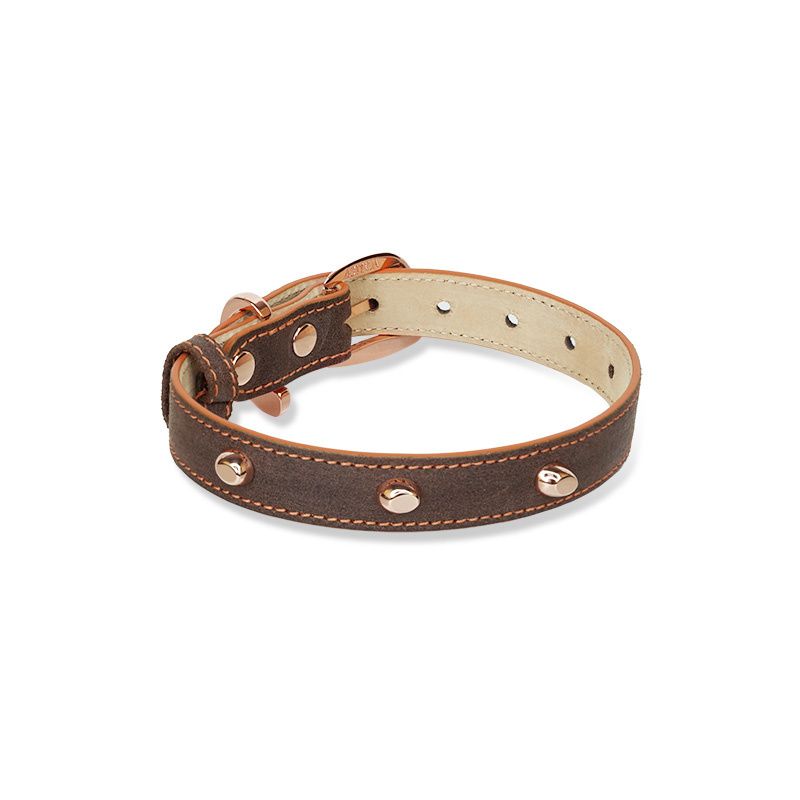 ASTRUA Creazioni Collare In Pelle Vintage Marrone  CO2PV89