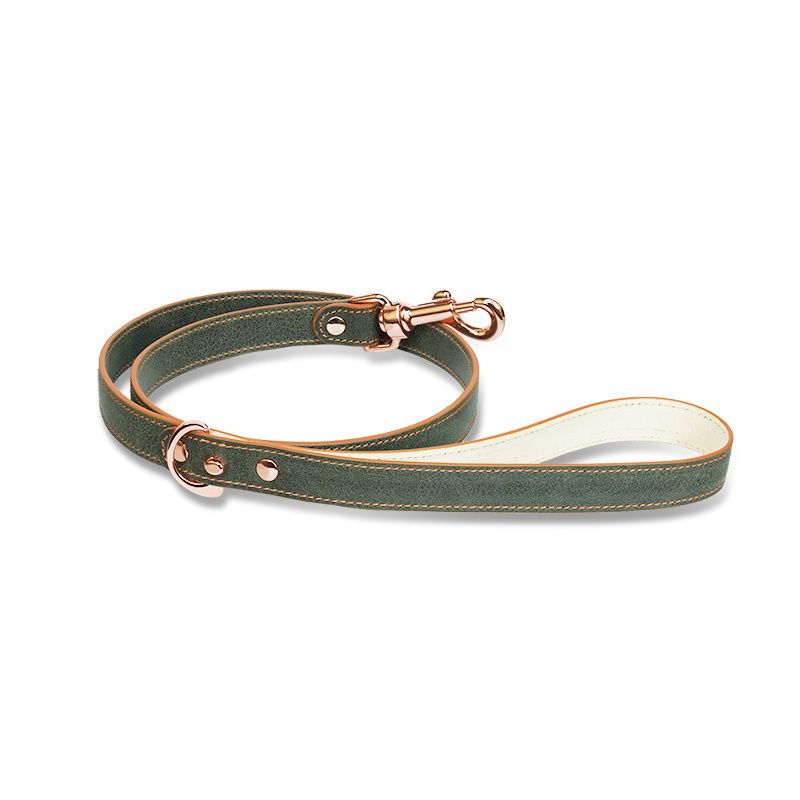 ASTRUA Creazioni Guinzaglio In Pelle Vintage Verde  GU2PV05