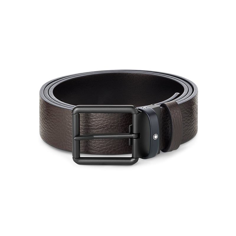MONTBLANC Cintura Reversibile In Pelle Nera/Marrone  131187