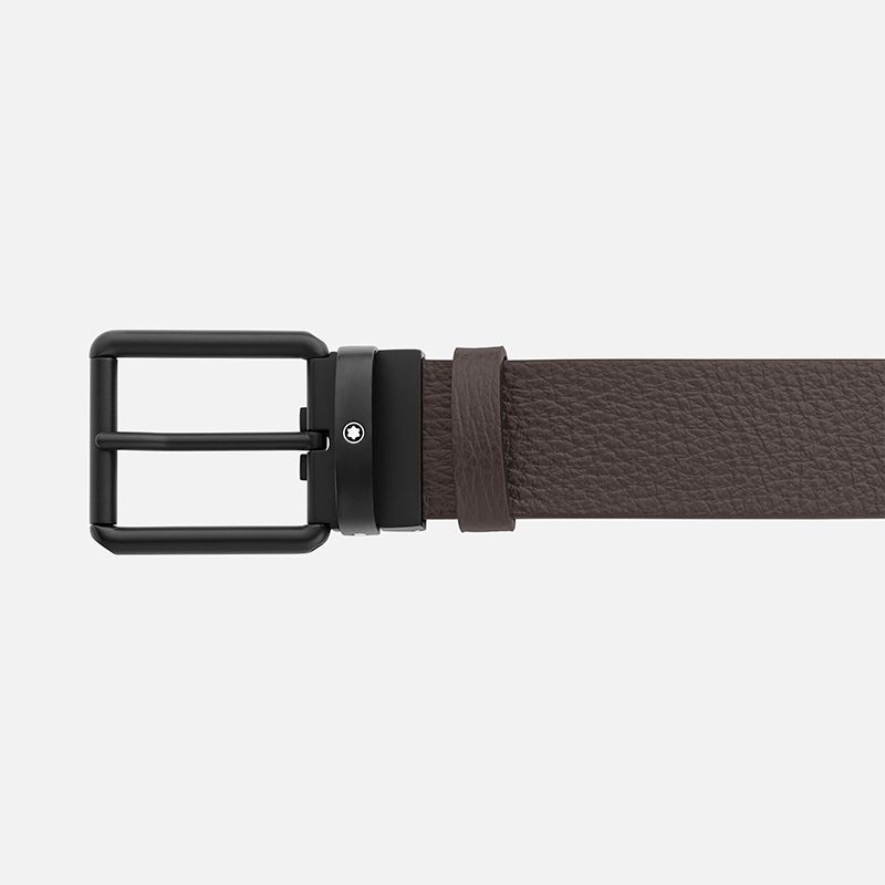 MONTBLANC Cintura Reversibile In Pelle Nera/Marrone  131187