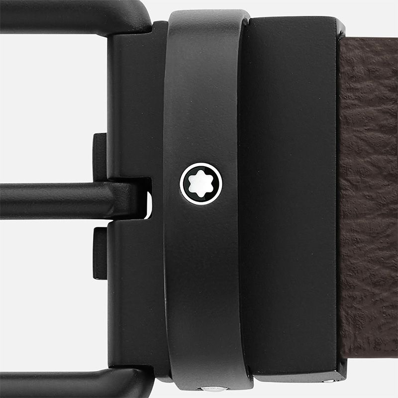 MONTBLANC Cintura Reversibile In Pelle Nera/Marrone  131187