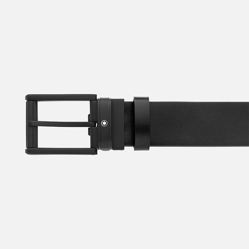 MONTBLANC Cintura Reversibile In Pelle Nera/Blu  131188