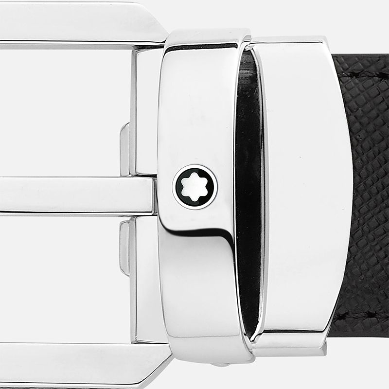 MONTBLANC Cintura Reversibile In Pelle Nera/Marrone  128759