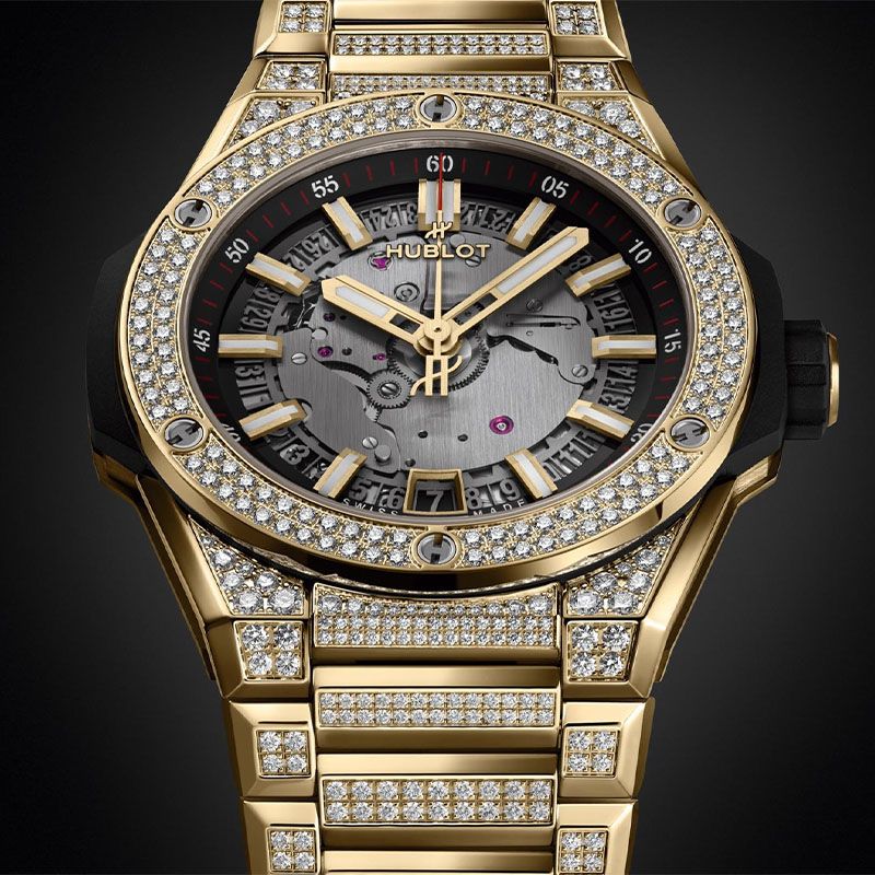 HUBLOT Big Bang Integrated Time Only Yellow Gold Pavé 40 MM 456.VX.0130.VX.3704