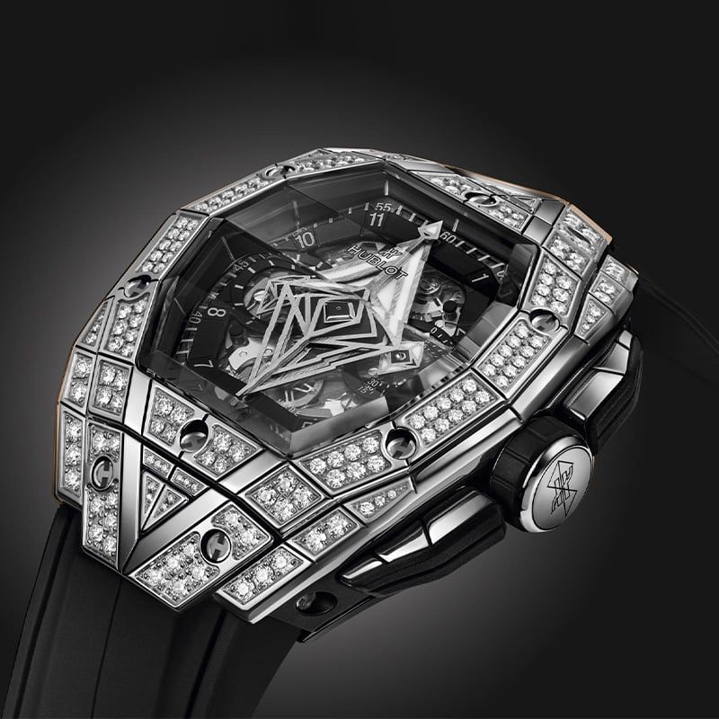 HUBLOT Spirit Of Big Bang Sang Bleu Titanium Pavé 42 MM 648.NX.0107.RX.1604.MXM23