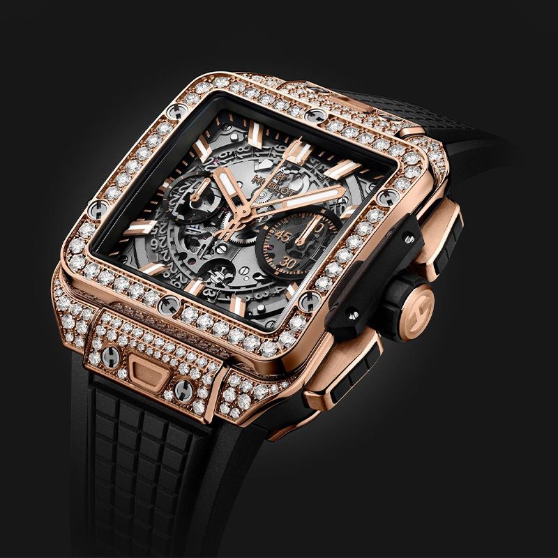 HUBLOT Square Bang Unico King Gold Pavé 42 MM 821.OX.0180.RX.1604