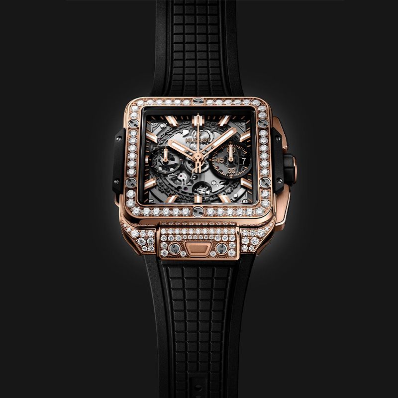 HUBLOT Square Bang Unico King Gold Pavé 42 MM 821.OX.0180.RX.1604