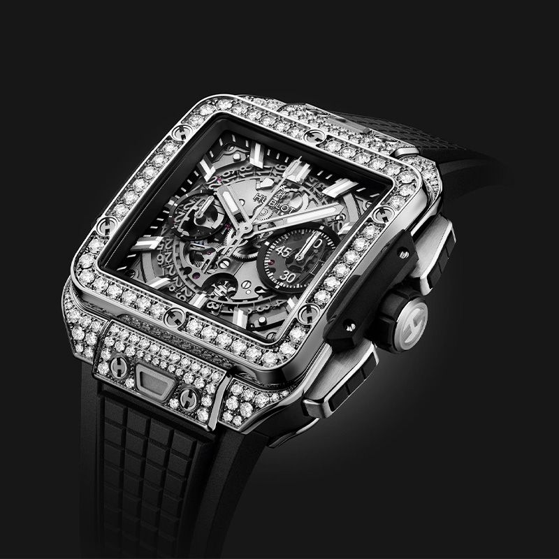 HUBLOT Square Bang Unico Titanium Pavé 42 MM 821.NX.0170.RX.1604