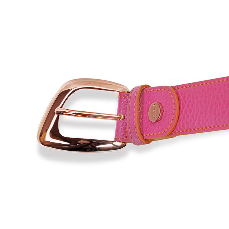 ASTRUA Creazioni Cintura In Pelle Grana Dollaro Orchidea Fibbia Oro Rosa  CI2PGD69-32