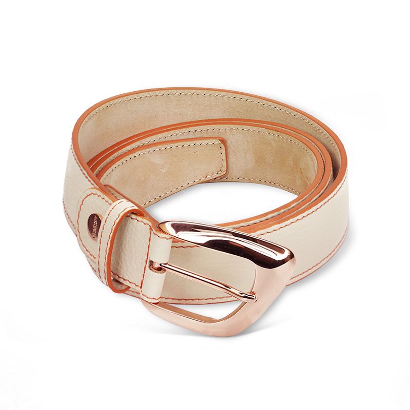 ASTRUA Creazioni Cintura In Pelle Grana Dollaro Lamb Fibbia Oro Rosa  CI2PGD56-32