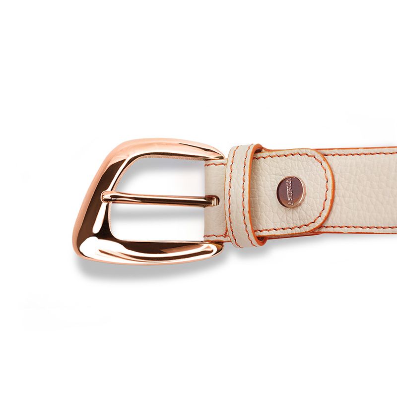 ASTRUA Creazioni Cintura In Pelle Grana Dollaro Lamb Fibbia Oro Rosa  CI2PGD56-32