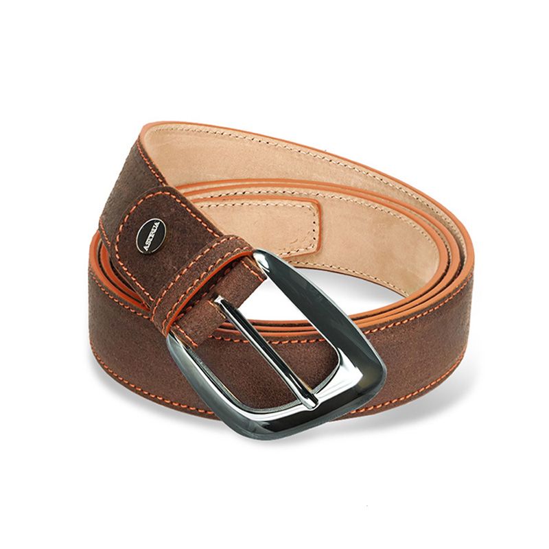 ASTRUA Creazioni Cintura In Pelle Vintage Marrone Fibbia Canna Di Fucile  CI2PV89-32