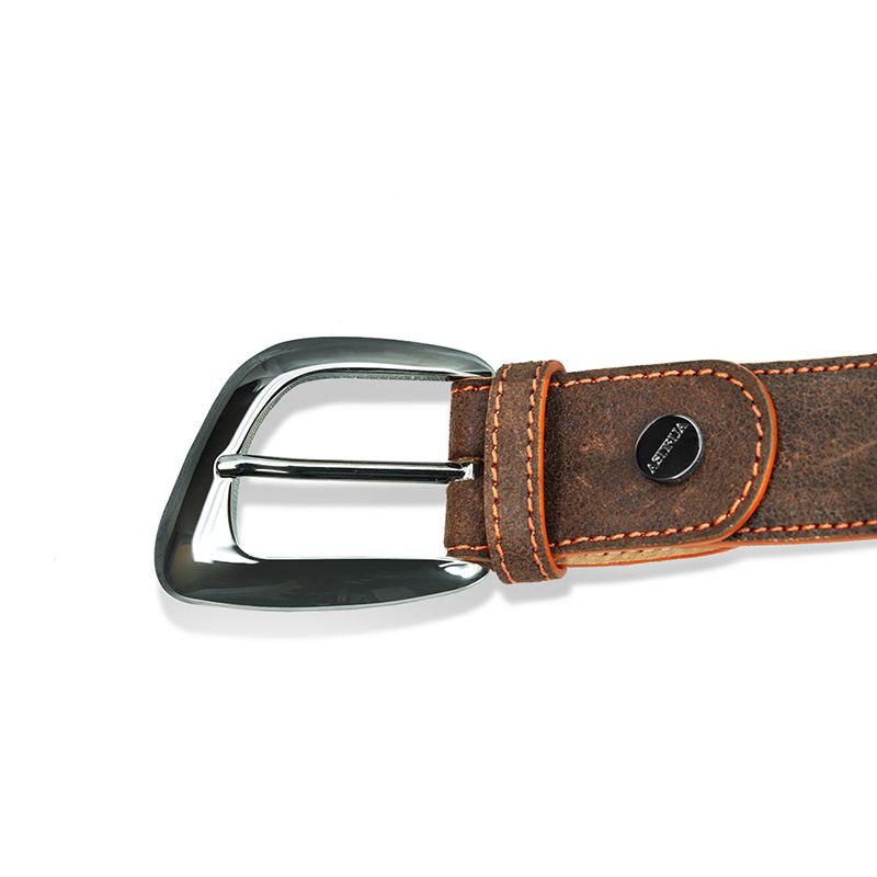 ASTRUA Creazioni Cintura In Pelle Vintage Marrone Fibbia Canna Di Fucile  CI2PV89-32