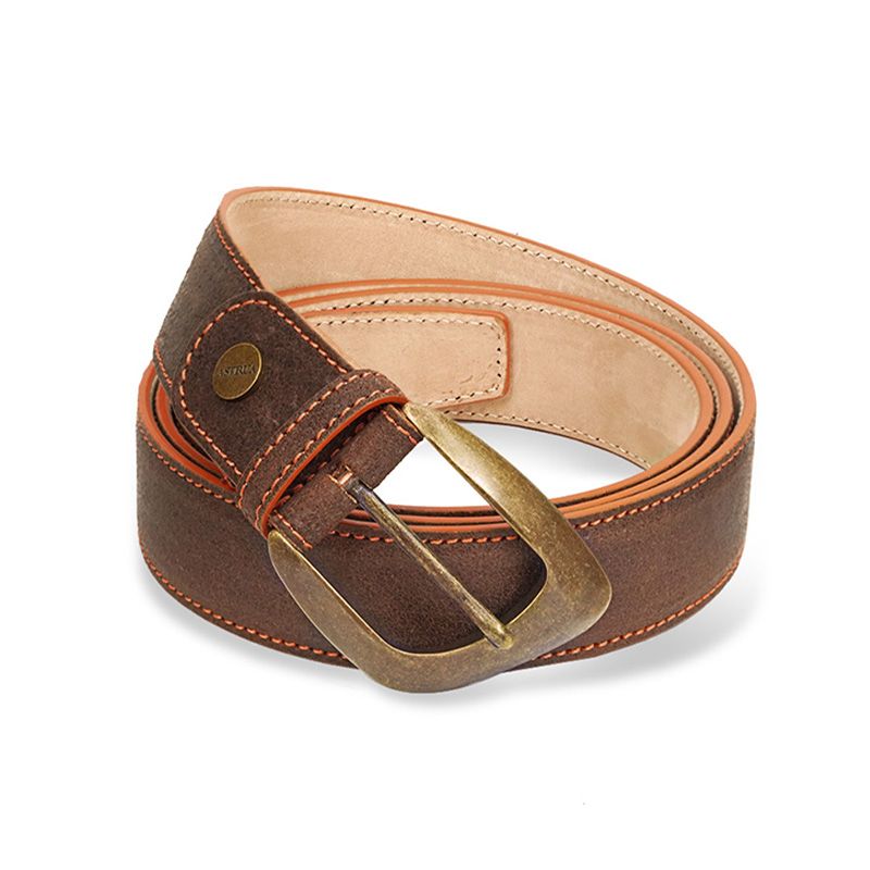 ASTRUA Creazioni Cintura In Pelle Vintage Marrone Fibbia Bronzo  CI2PV89-32