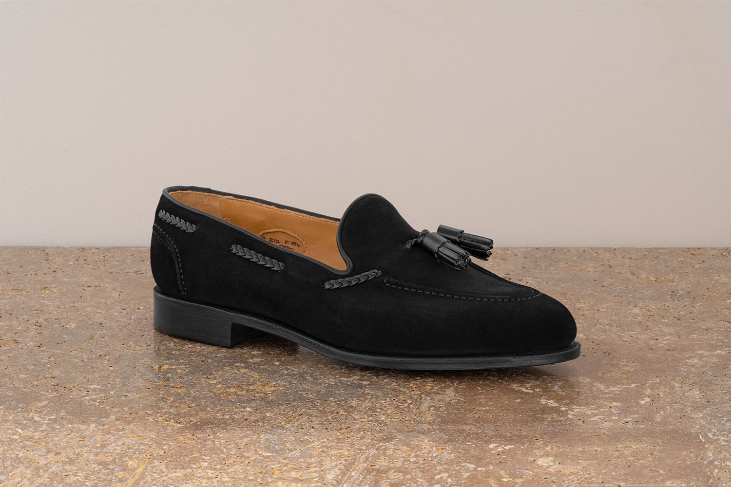 EDWARD GREEN Belgravia - Mocassino Con Nappine Camoscio - Black  BELGRAVIA