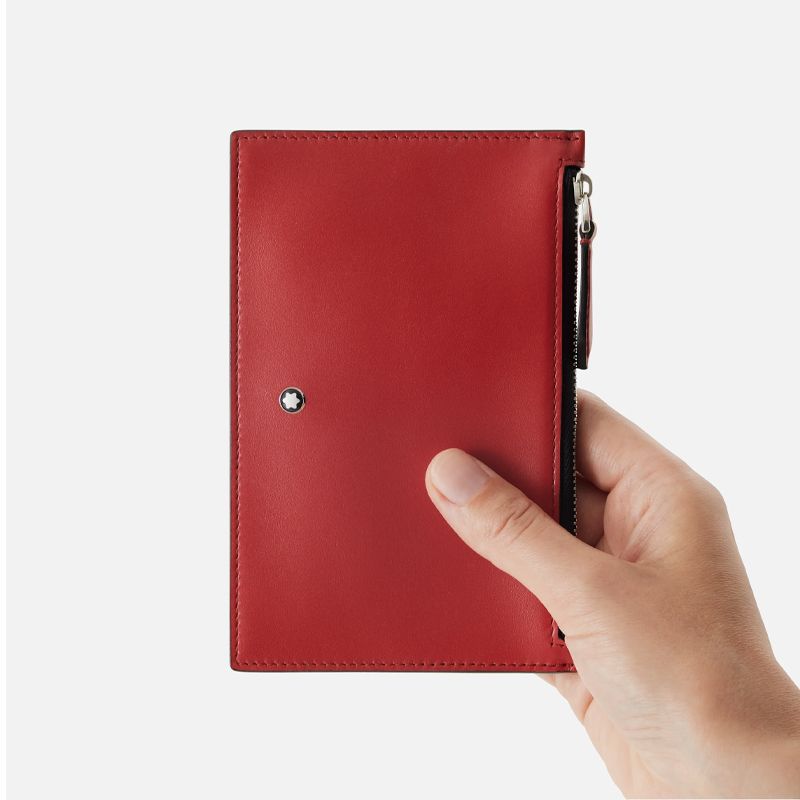 MONTBLANC Portacarte Rosso Con Cerniera Meisterstück  129908